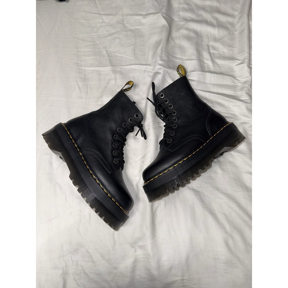 Dr. Martens Jadon III Pisa Leather Platform Boots Black US Women 6 26378001